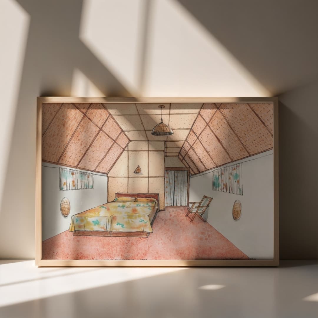 Interior View, Vaadhoo Diving Paradise, Beach Bungalows, 1978