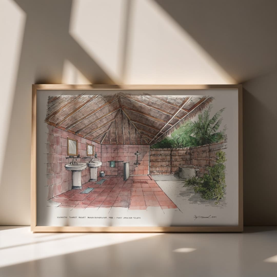 Interior View, Kudahithi Tourist Resort, Beach Bungalows, 1984