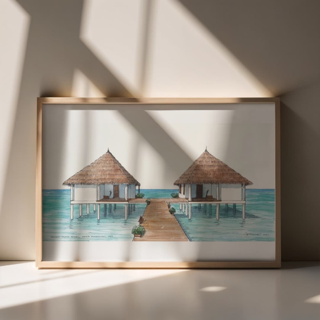 Gangehi Island Resort, Water Bungalows, 1987